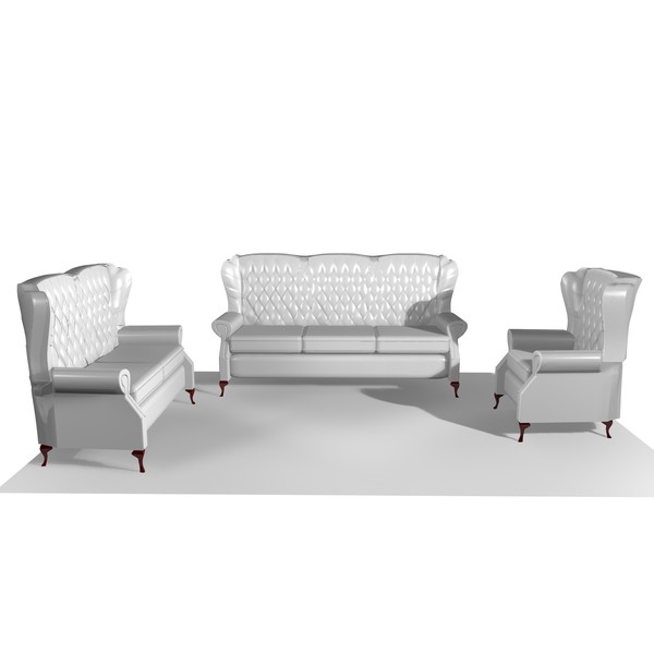 classic 3 piece chairs 3d model - CLASSIC CHAIR 3 PIECE SET by Carrara1